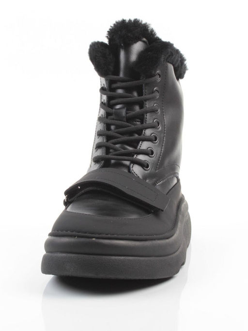 04-PAJ76-1Z BLACK Ботинки зимние женские (натуральная кожа, натуральный мех, 100% шерсть)