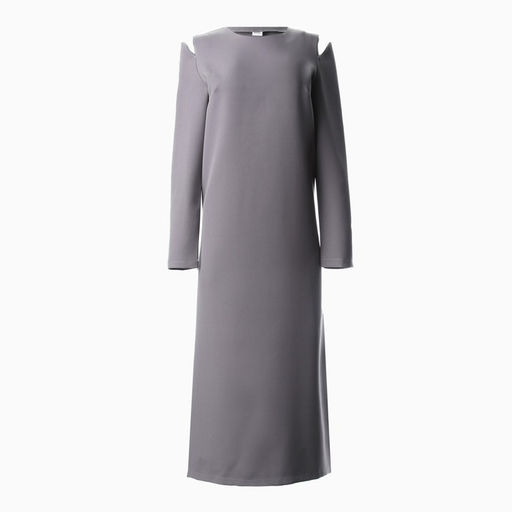 Платье длинное женское с разрезами MINAKU: Casual collection, серое, размер 50