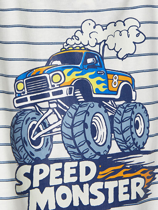 Bisiklet Yaka Erkek ?ocuk ?ortlu Pijama Tak?m?