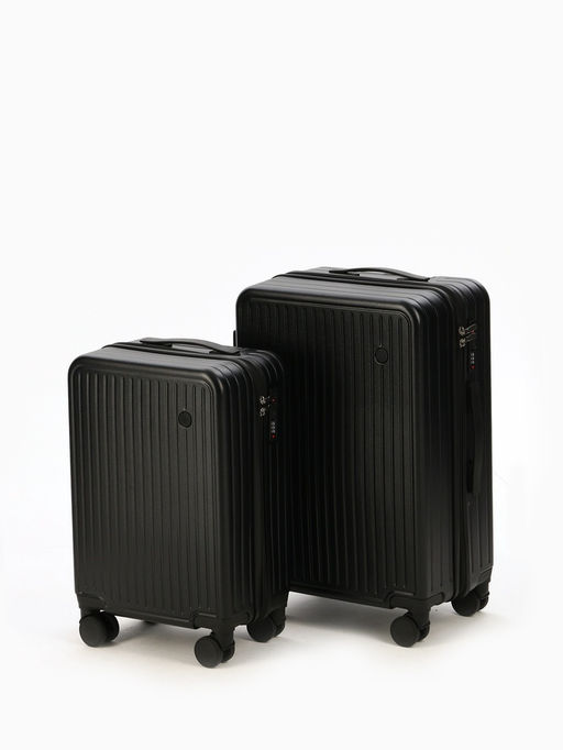 Чемодан на колёсах маленький 44 л (S), на молнии, кодовый замок, 4 колеса, чёрный