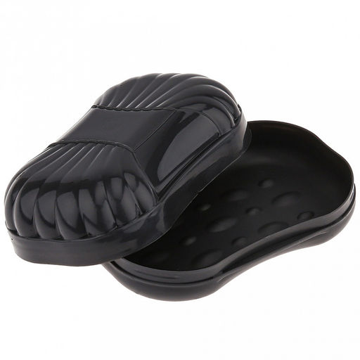 Мыльница дорожная пластмассовая "Фигурная" 11,5х7,5х6см, графитовый (Россия)