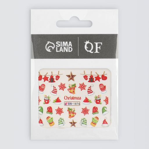 Цена за 6 шт. Слайдеры для ногтей Christmas, разноцветные - Qf фото 3