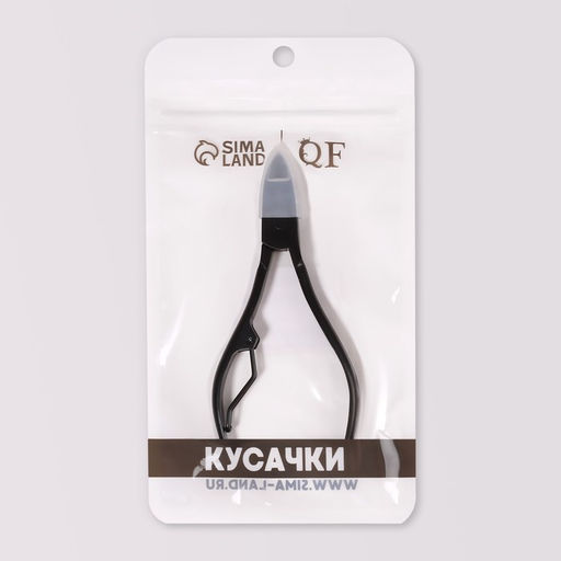 Кусачки педикюрные, с колпачком, изогнутое лезвие, 10,5 см, длина лезвия - 15 мм, цвет чёрный - Queen fair фото 5