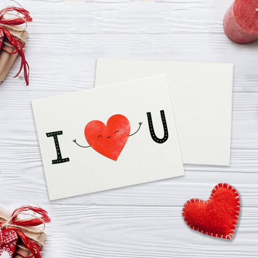 Цена за 20 шт. Открытка-мини I LOVE YOU, 8×6 см