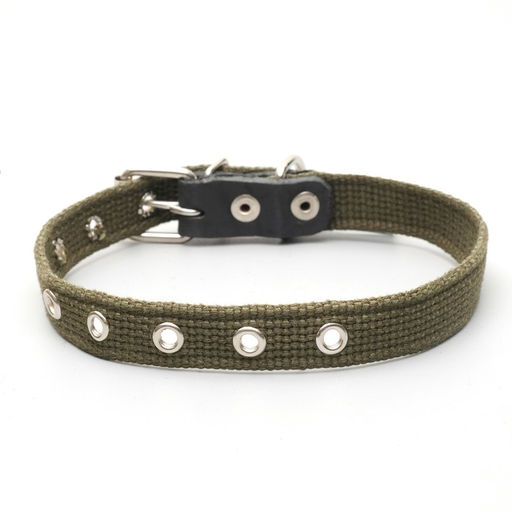 Ошейник брезентовый безразмерный однослойный, 52 х 2 см, ОШ 23-46 см, хаки - Пижон фото 2
