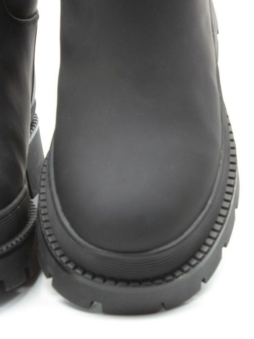 04-C186M BLACK Ботинки зимние женские (натуральная кожа (нубук) натуральный мех)