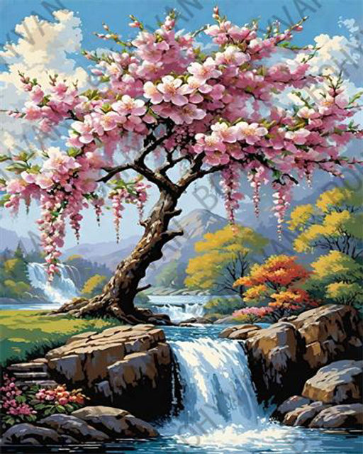 Алмазная мозаика на подрамнике 40x50 Сакура / YSG28009 /уп 30/