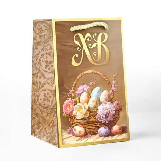 Цена за 3 шт. Пакет подарочный под кулич «Пасха», яйца, 10×16×10 см