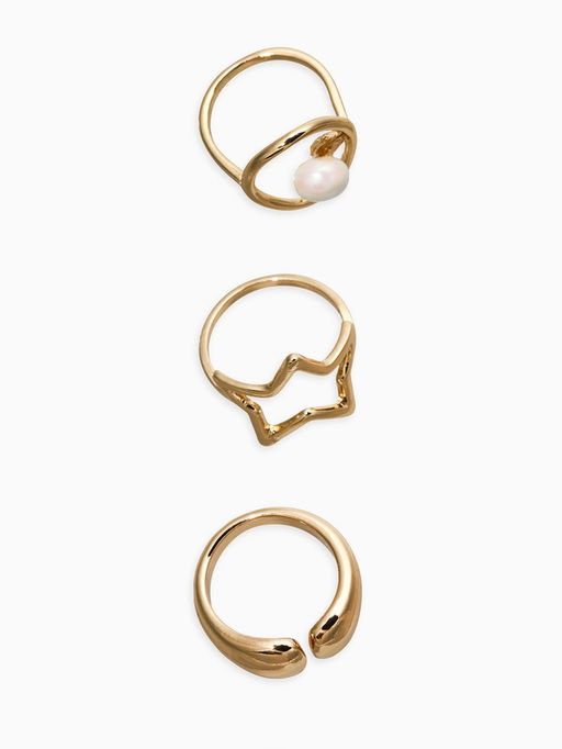 Набор колец 3 шт "Новый стиль" космос, размер МИКС, цвет белый в золоте