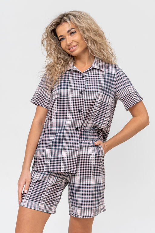 Костюм женский Натали из хлопка в клетку  фото 32