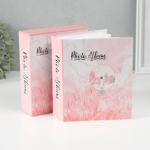 Фотоальбом на 40 фото 10×15 см «Девочка в розовом поле», в коробке, 17×14×4.5 см