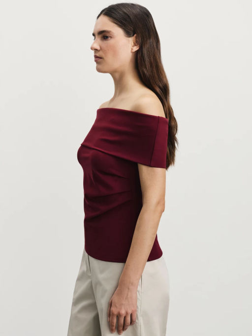 Приталенный топ со спущенными плечами / Zarina  фото 4