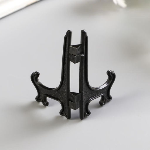 Цена за 15 шт. Подставка для тарелок d=7-10 см Greta, пластик, 7.5 см, чёрная