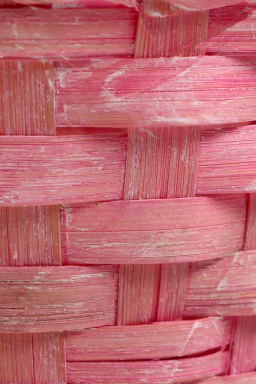 Цена за 2 шт. Корзина плетёная для хранения, 13×13×9.5 см, ручка h=21 см, бамбук, светло - розовая, Greengo