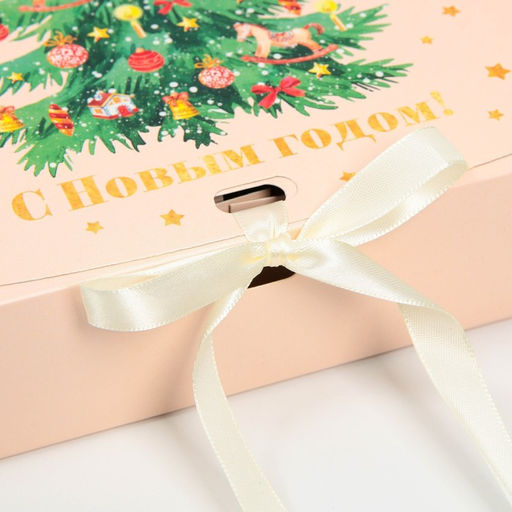 Коробка складная двухсторонняя Новогодняя ёлка, 20 18 5 см, БЕЗ ЛЕНТЫ - Дарите счастье фото 3