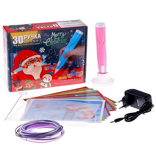 3D ручка Новый год набор PCL пластика, мод. PN008, розовая - Simaland фото 2