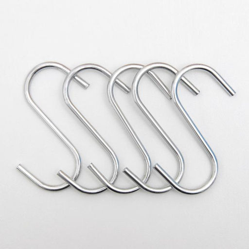 Цена за 2 шт. Крючки для рейлинга Доляна, d=2.4 см, 7 см, 5 шт., хромированные