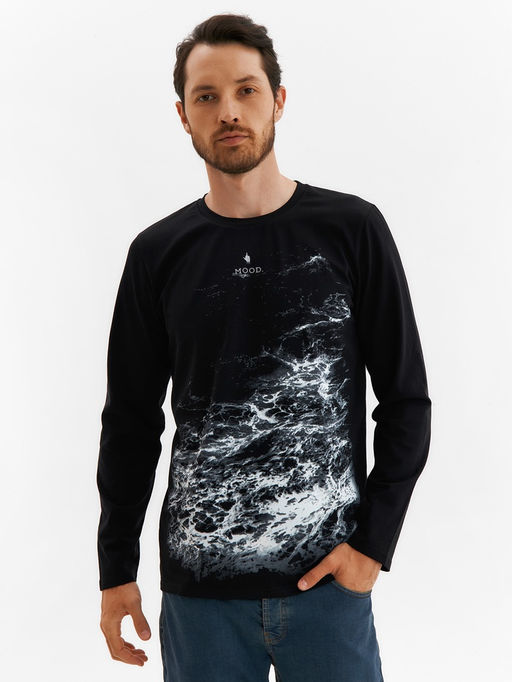 Лонгслив мужской MINAKU: Mood, черный, размер 56