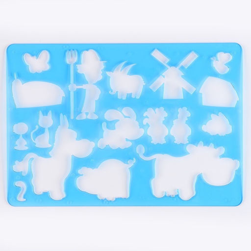 Трафарет для малышей «Весёлая ферма» с раскраской