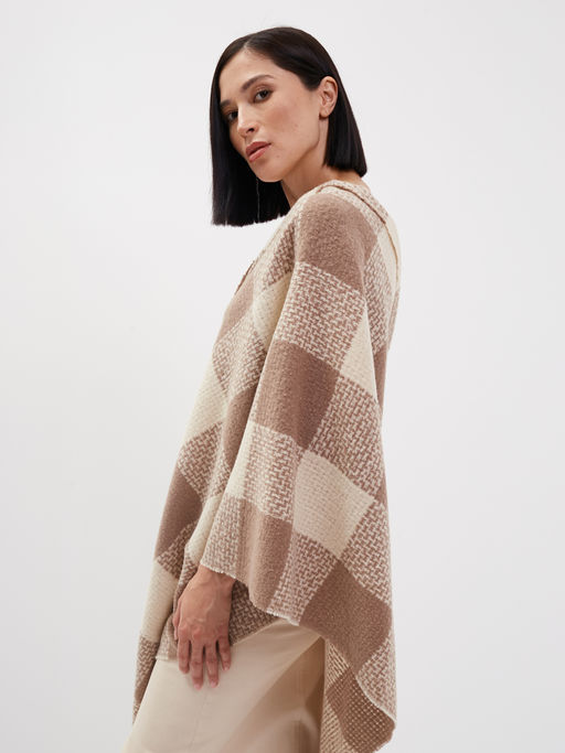 в составе шерсть Большой, мягкий, теплый двусторонний палантин с принтом - Tantino фото 6