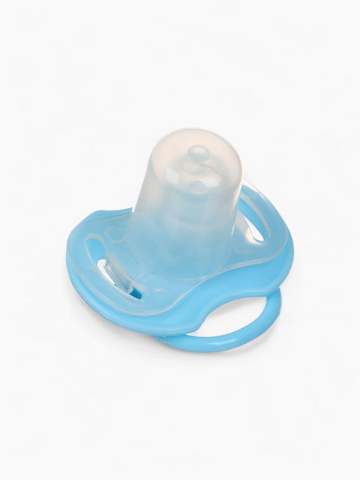 Соска-пустышка классическая, силикон, от 0 мес., с колпачком, голубая