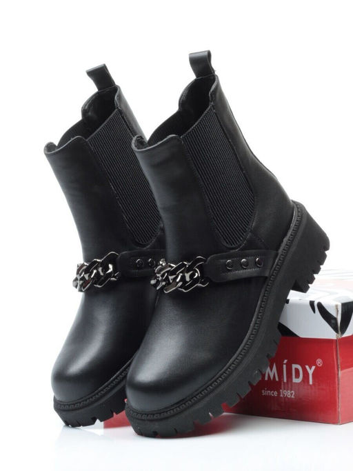 01-5272-1 BLACK Ботинки демисезонные женские (искусственная кожа, байка)