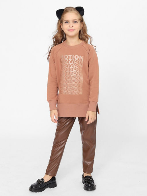 CRB wear/CWJG 63715-33-390 Джемпер для девочки,коричневый/Ex.Cherubino  фото 3