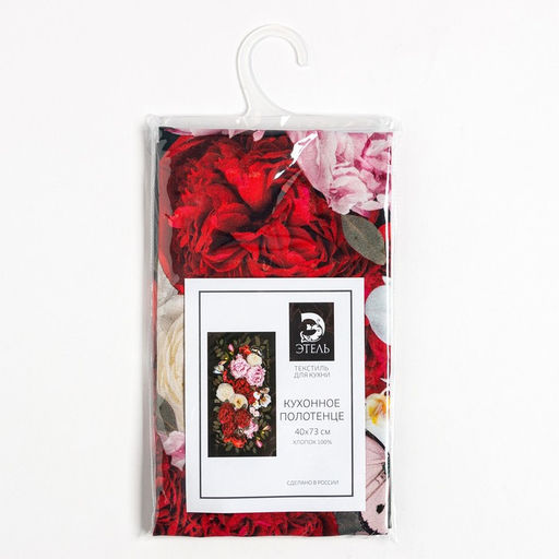 Полотенце Этель Flowers, 40?73 см, 100% хлопок, саржа 190 г/м?