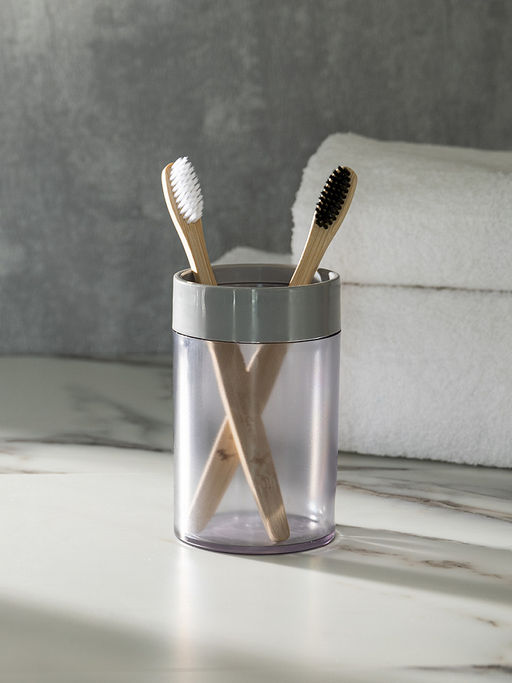 Стакан для зубных щёток 300мл серый полипропилен