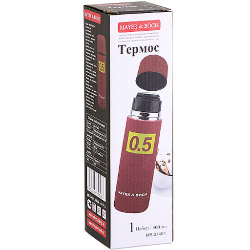 31484 Термос 0,5л нерж/сталь, красный MB (х24) - Mayer&boch фото 4