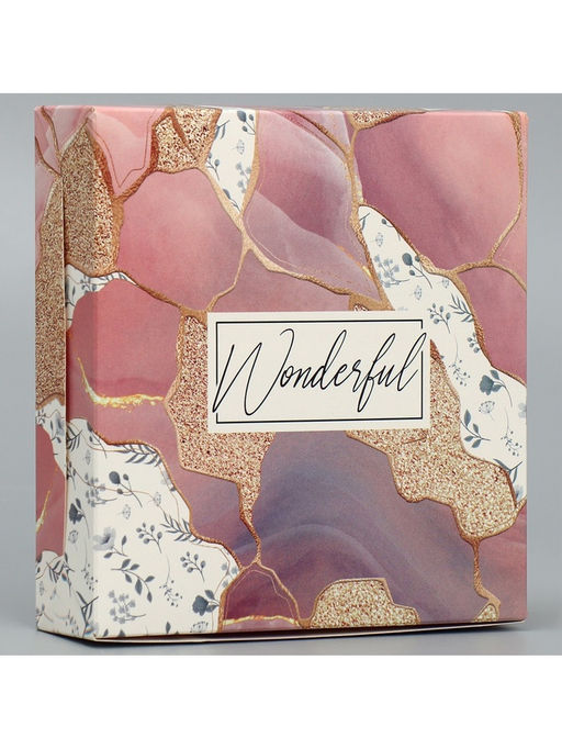 Цена за 5 шт. Кондитерская упаковка, коробка «Wonderful», 14×14×3.5 см