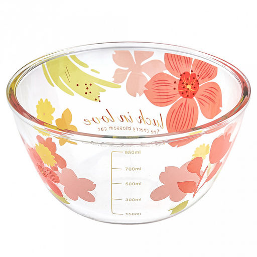 Лак ин лав (Luck in love) Салатник стеклянный 1л д16,7см h8,9см, боросиликатное стекло, с деколью, с мерной шкалой (Китай) - Домашняя Мода фото 4