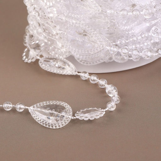 Бусы на нитях, 15 мм, 9±1 м, прозрачные