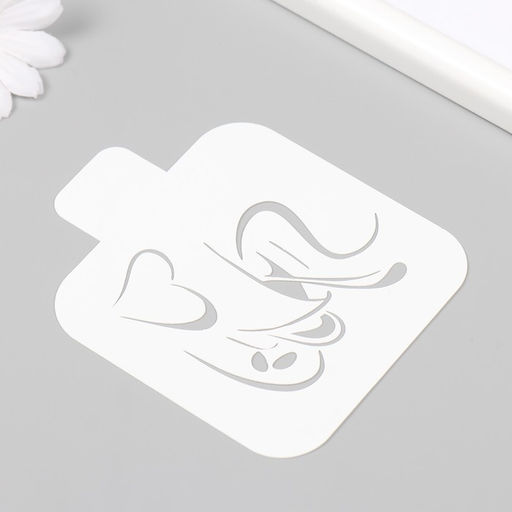 Пластиковый трафарет для творчества «Кружка кофе», шаблон,9×9 см