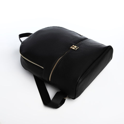 Рюкзак женский на молнии, с карманами, размер 27×10×34 см, чёрный