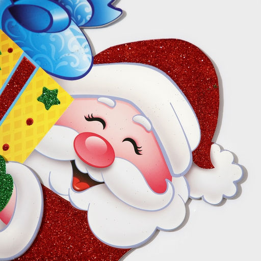 Новогоднее украшение настенное Дед мороз с подарком, подвеска, 42,5х32 см - Simaland фото 3