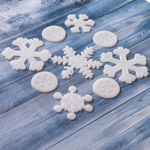 Цена за 2 шт. Наклейка на стекло «Белая снежинка», набор - 9 шт., 18.5×18.5 см