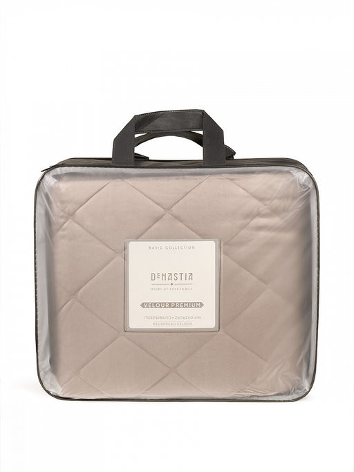 Покрывало велюр 260x260 светло-коричневый велюр - Lucky фото 4