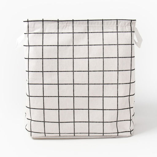 Текстильная корзина Доляна Клетка белая, 32*32*32 см  фото 3