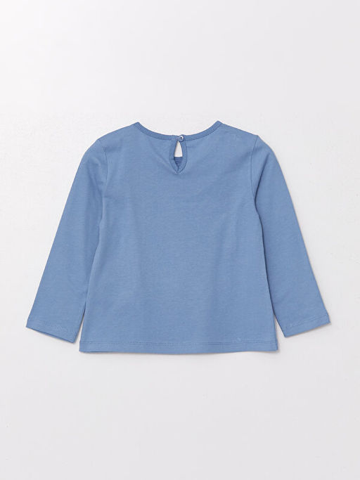 Bisiklet Yaka Bask?l? K?z Bebek Ti??rt - Waikiki фото 2