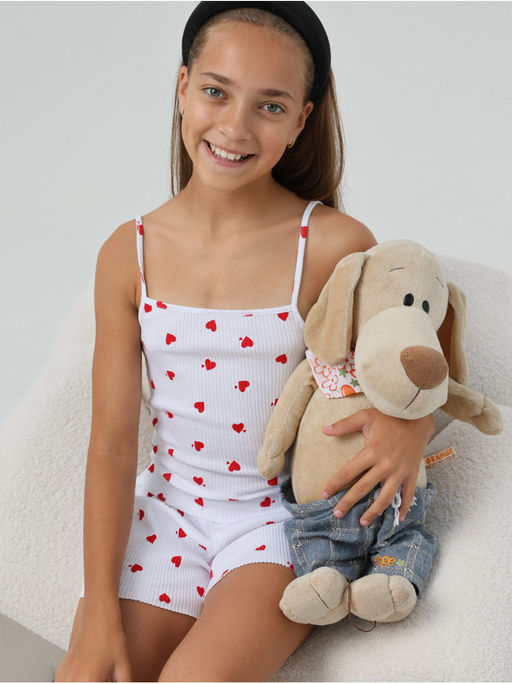 Пижама "Милашка" Белый с шортами