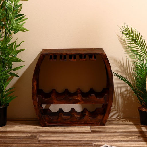 Подставка для бутылок БарБали 55х24х55 см, дерево албезия, коричневый - Simaland фото 2