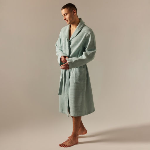 Халат вафельный мужской SL HOME: Basic «Аззура», размер L, хлопок 100%, мятный