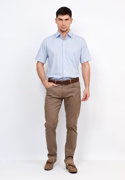 Сорочка мужская короткий рукав GREG Gb221/307/100/Z STRETCH  фото 4