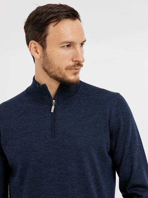 водолазка мужская базовая из шерсти с молнией - Glenfield фото 6