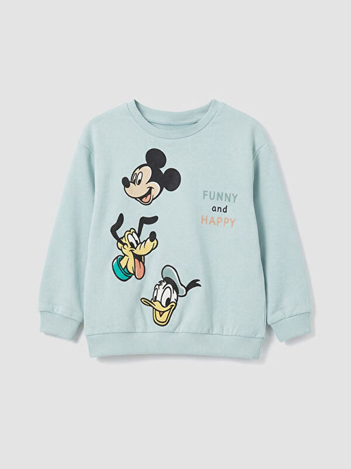 Erkek Bebek Mickey Mouse Bask?l? Sweatshirt