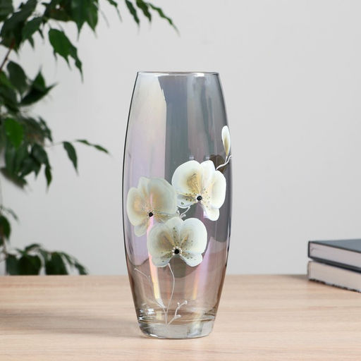 Ваза  FLORA &apos;Золотая орхидея&apos; (дымка) d-8см 11,5х26см