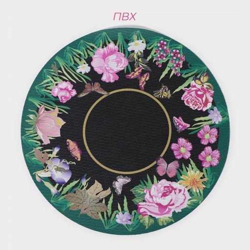 Набор салфеток сервировочных Доляна Роуз, d=38 см, 4 шт, цвет зелёный  фото 11