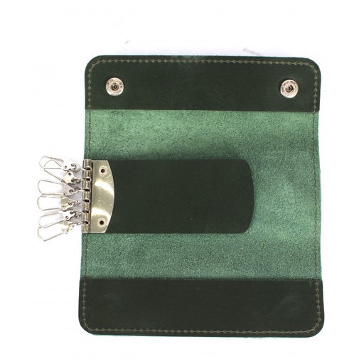Футляр для ключей Croco-кл-509 (на 6 ключей) натуральная кожа зеленый тем пулл-ап (205) 263974  фото 3