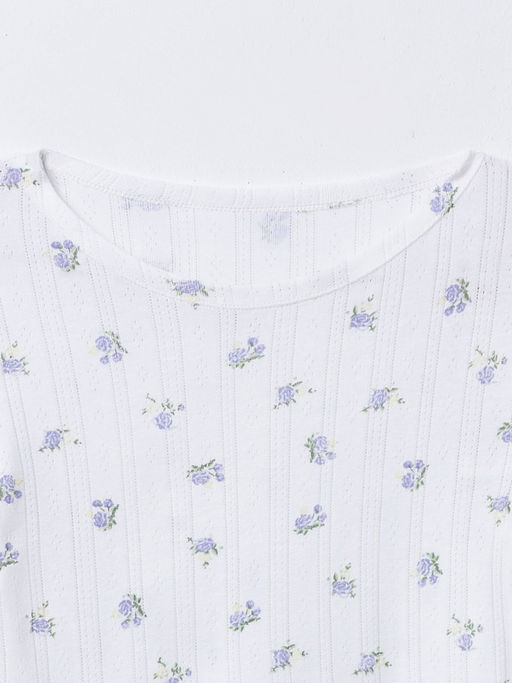 Комплект домашний женский белый с цветочным принтом - Mark formelle фото 5